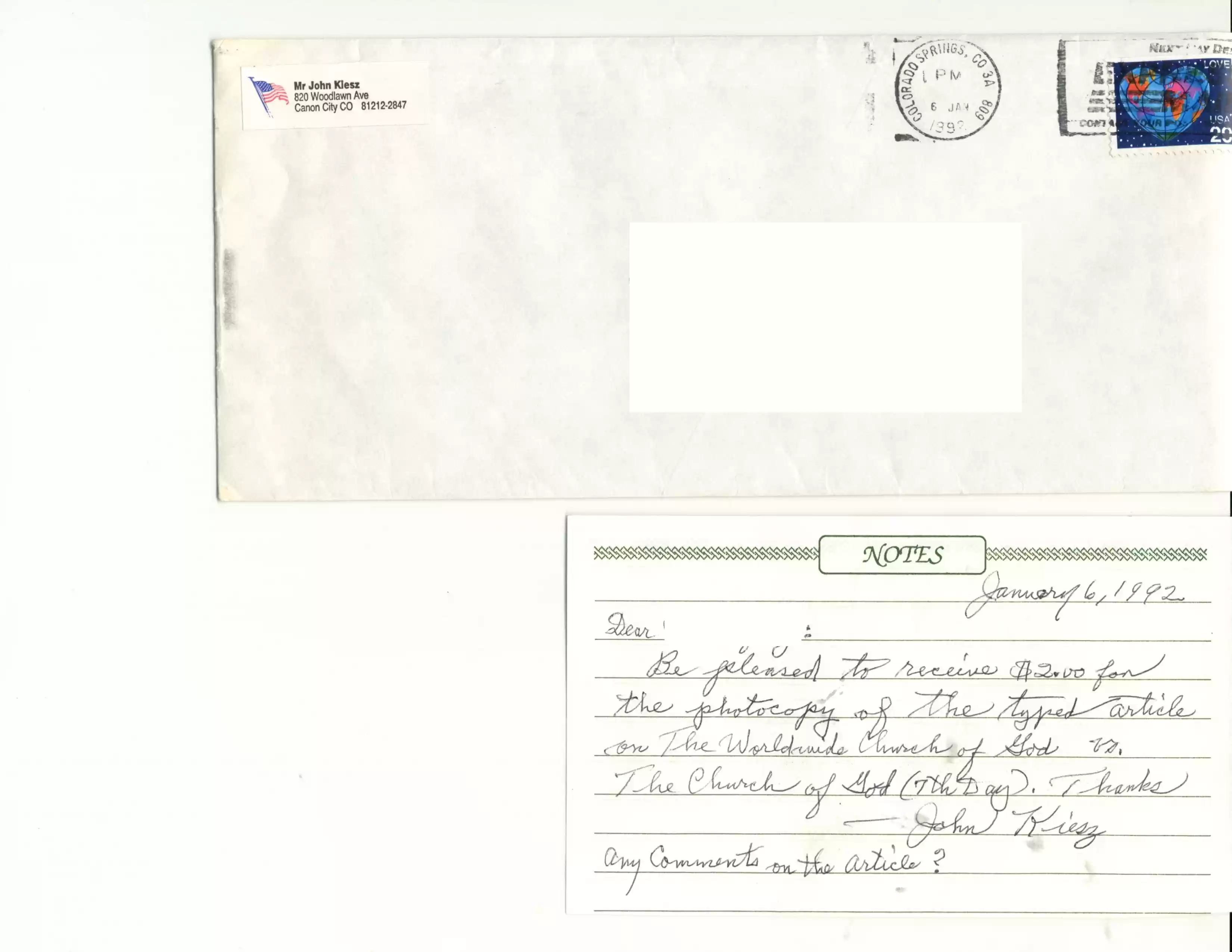 John Kiesz 1-6-92